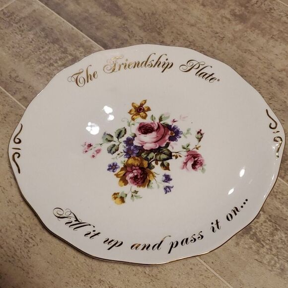 EUC Aldas Forever Pass it On Floral Plate - Picture 1 of 3